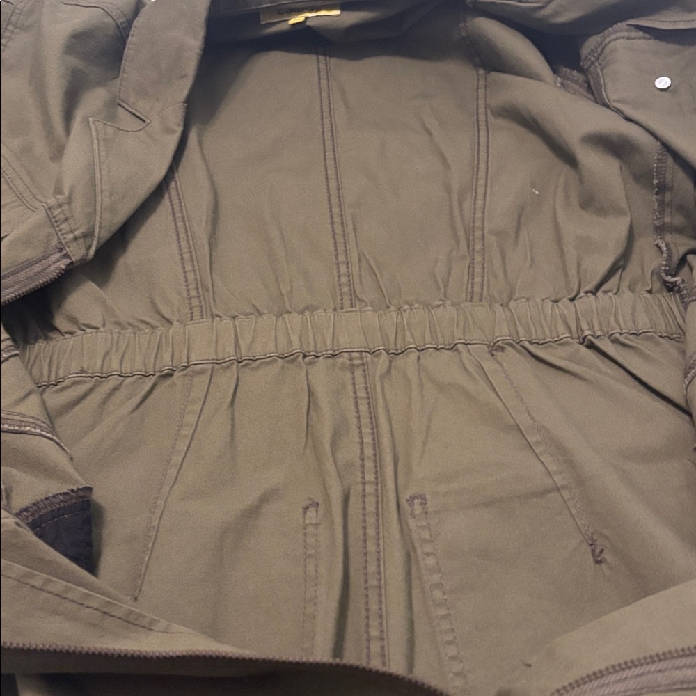 Circus NY Zip Front Long Sleeve Utility Minidress Burnt Olive SZ XL boho western - Picture 11 of 12